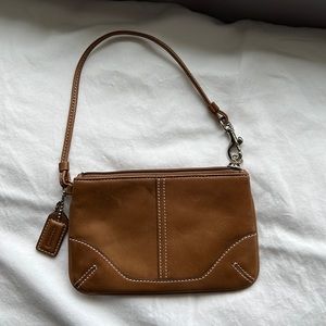 Coach Tan leather wristlet